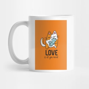 Love is All You Need Cat Quote Mug